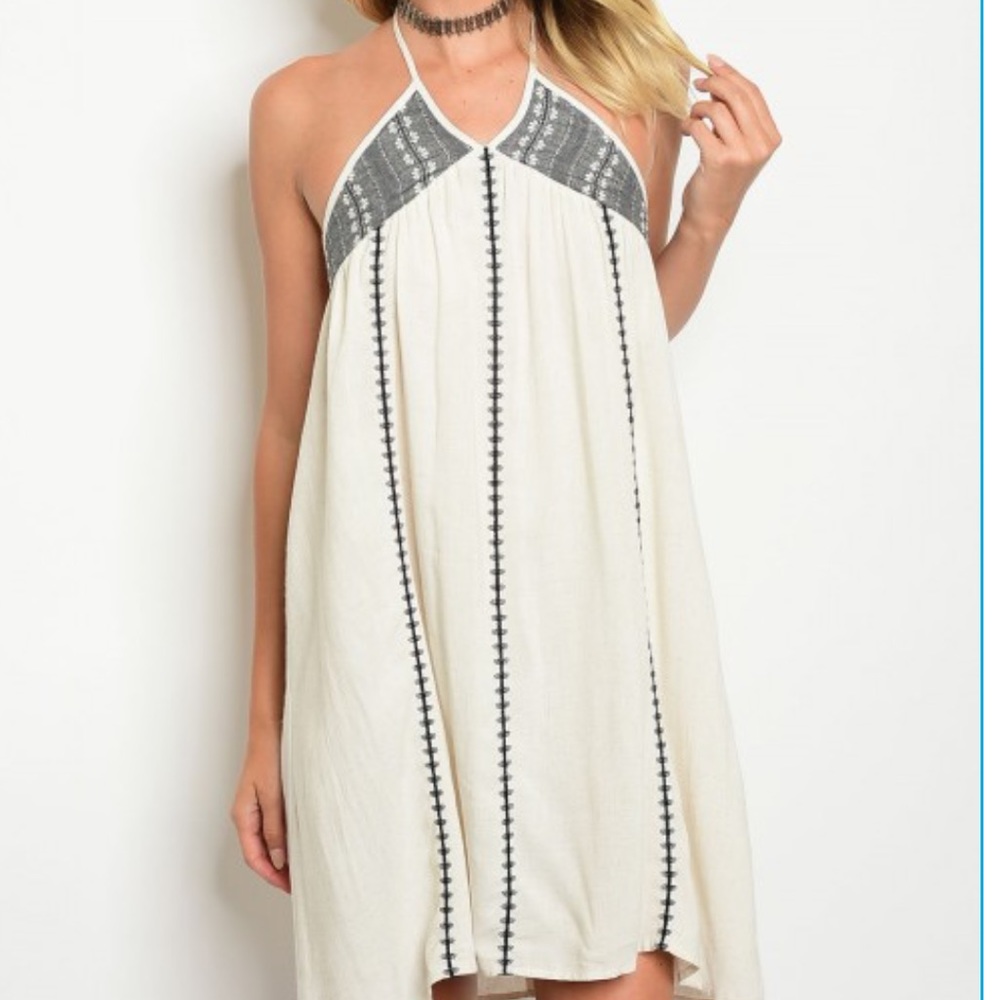 🌼 Lovely linen blend halter tunic style boho look