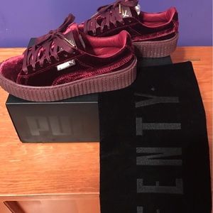 SALE Burgundy velvet fenty creepers