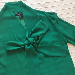 Forever 21 Sheer Green Blouse