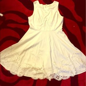 White Floral Cut Out Dress