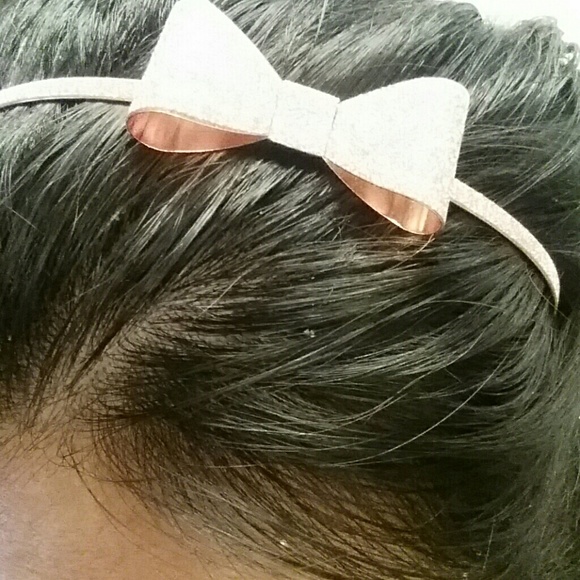 RoseGold Glittery Headband with Bow