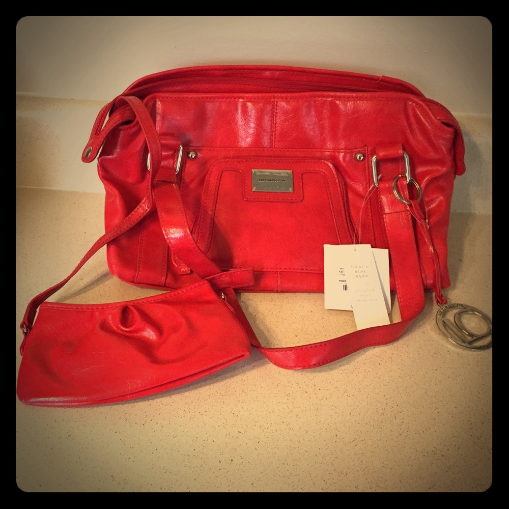 New Red Liz Claiborne Scarsdale Satchel w/ Tags