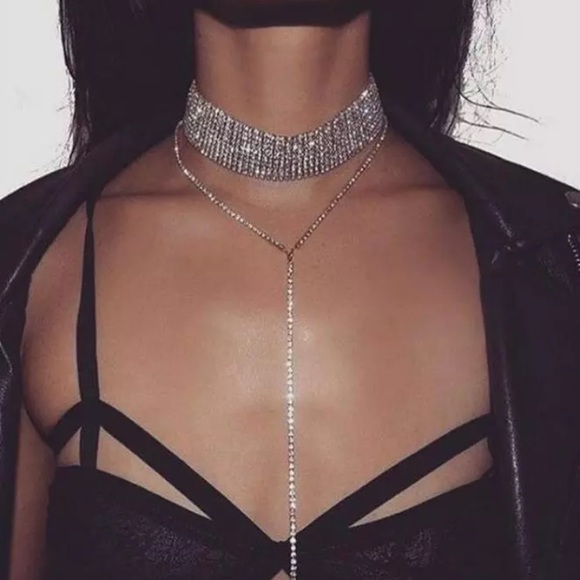 Silver Rhinestone chocker - Picture 4 of 4