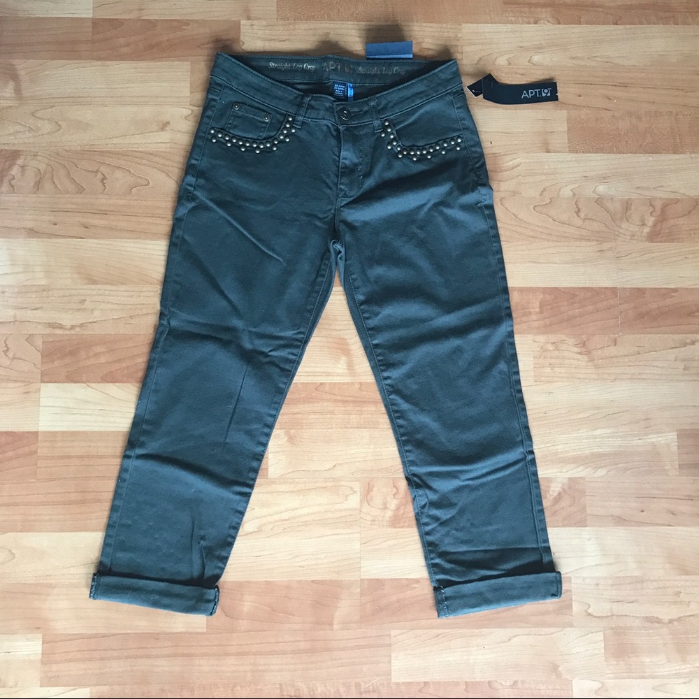 Hunter Green Skinny Crop Pants