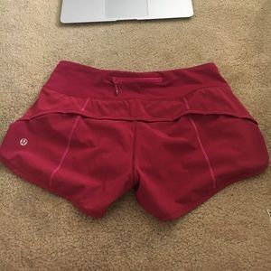 maroon lululemon running shorts
