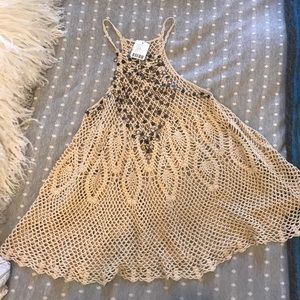 Crochet high neck tank top