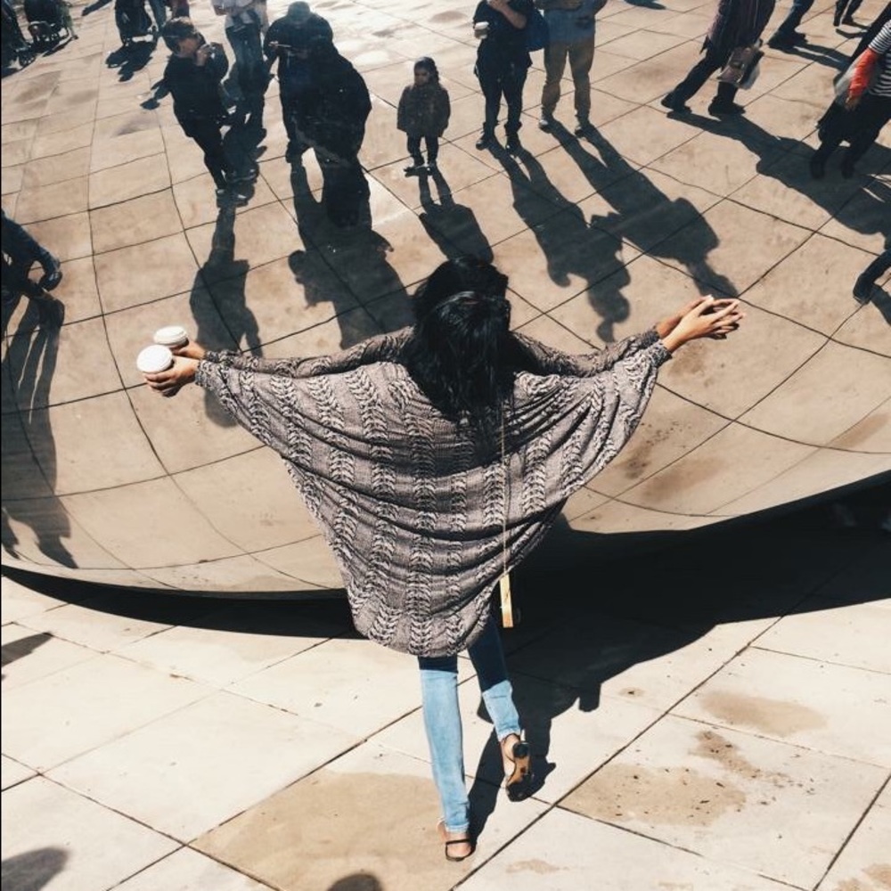 UO thin printed jersey Cardigan S