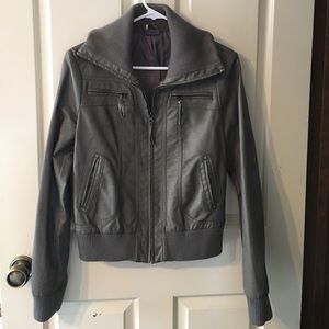 Sparkle & fade faux leather jacket