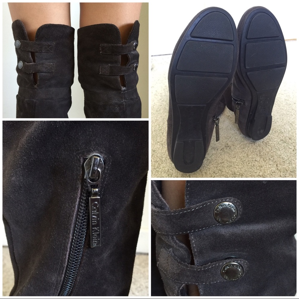 **Sold** Calvin Klein Brown Suede OTK Boot - Picture 4 of 4