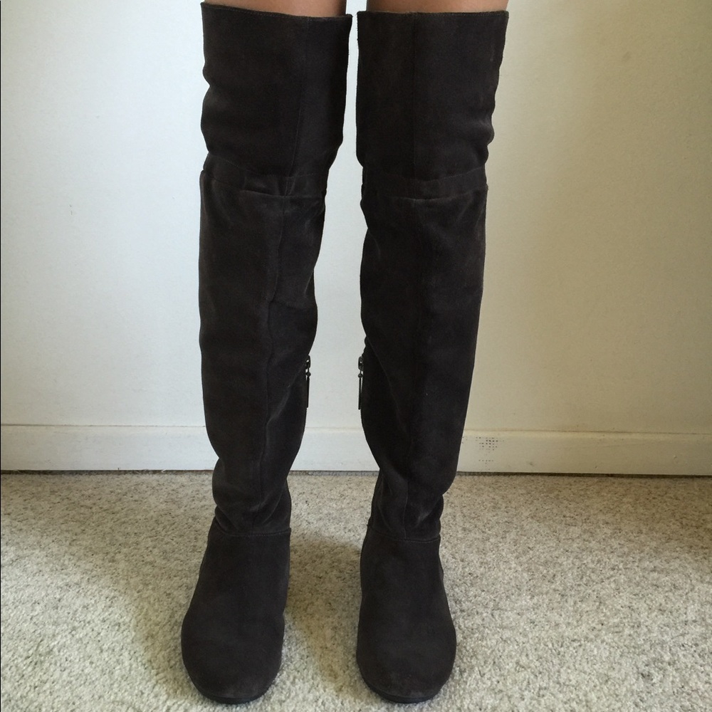 **Sold** Calvin Klein Brown Suede OTK Boot