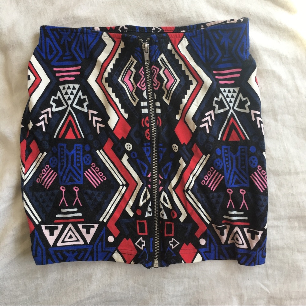 H&M front zipper mini skirt