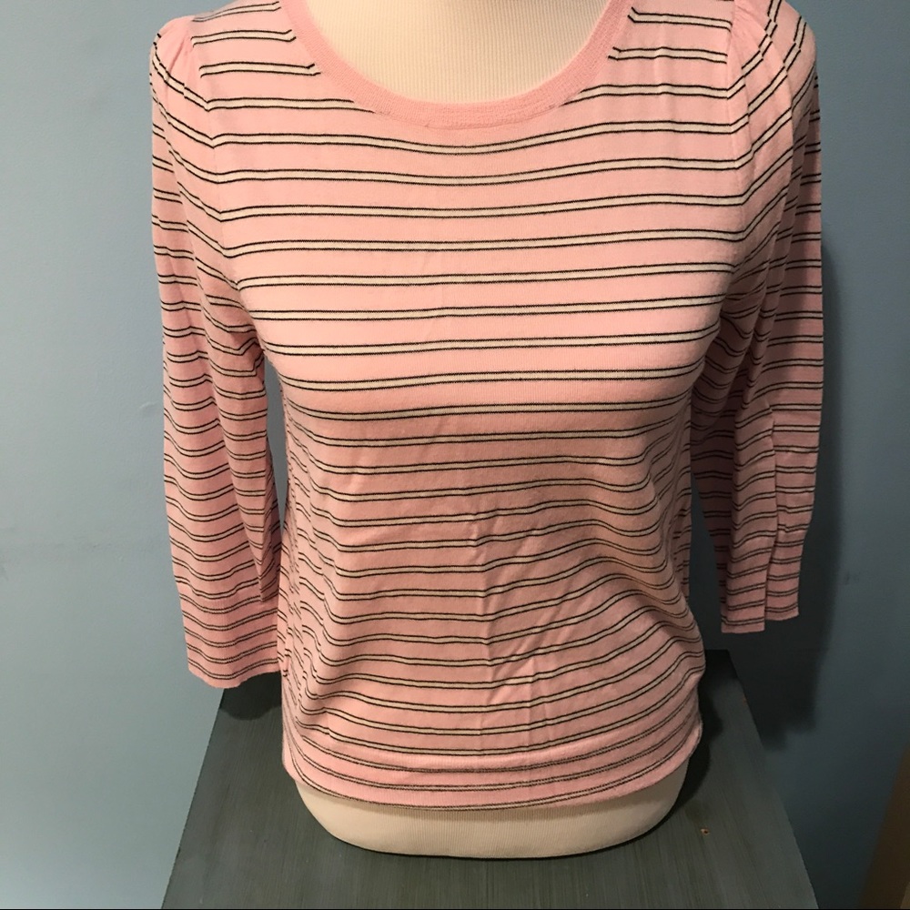 Pink with Cream/Navy Striped J.Crew Sweater - S