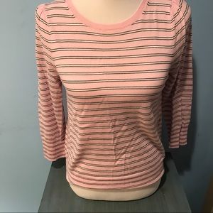 Pink with Cream/Navy Striped J.Crew Sweater - S