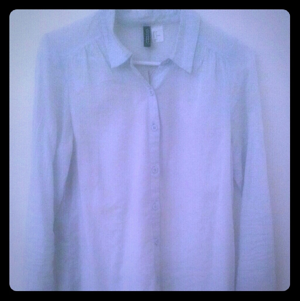 Sky blue button down shirt with long sleeves