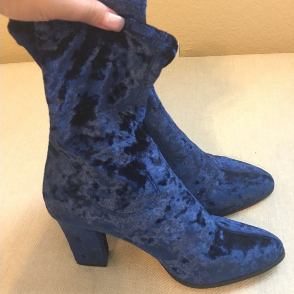 IMPO Blue Velvet Sock Boots (SOLD)