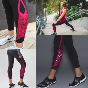 Lululemon Reflective Pace Tight Weave black/ berry
