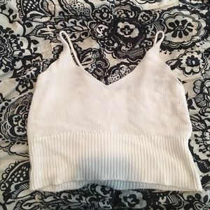 brandy melville luna knit white tank