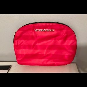 Victoria's Secret Classic Pink Striped Makeup Bag