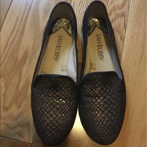 Sam & Libby Gold Black Loafers