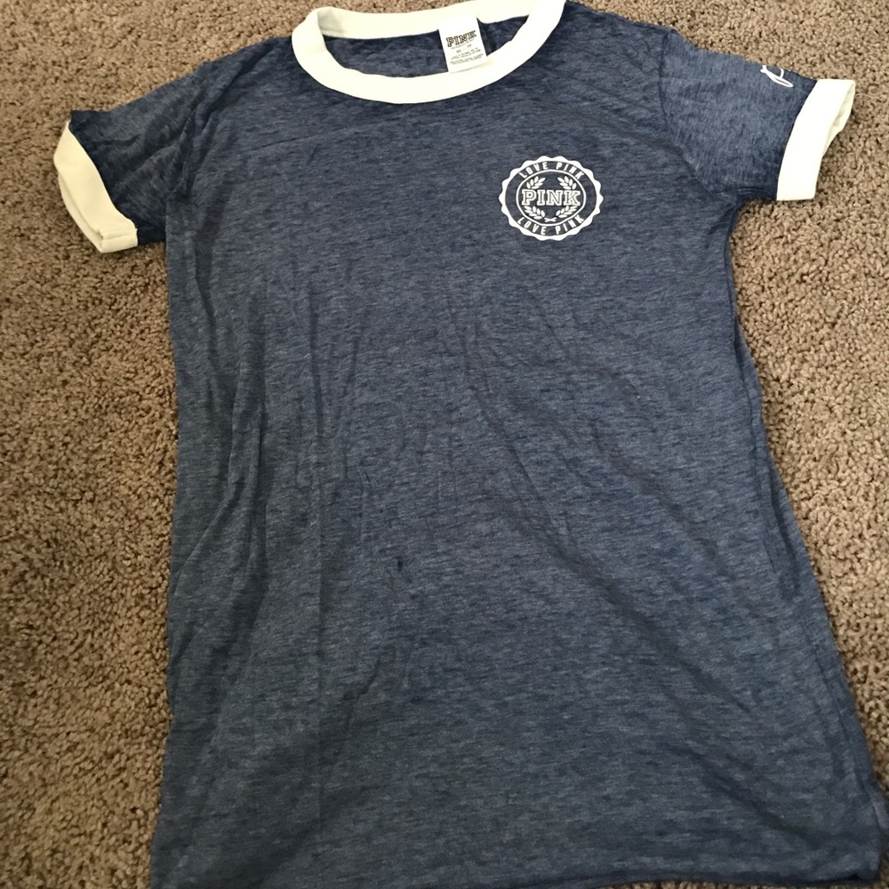 Pink Victoria's Secret Blue T Shirt