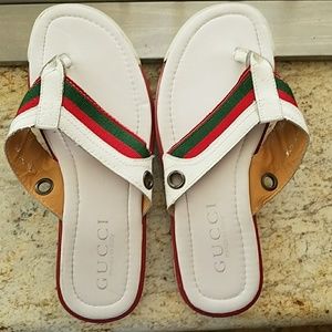 Gucci white sandles slightly used