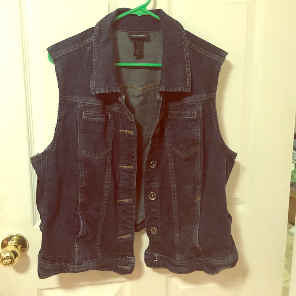 Lane Bryant sleeveless jean jacket