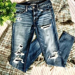 Distressed American Eagle Skinny Jeans