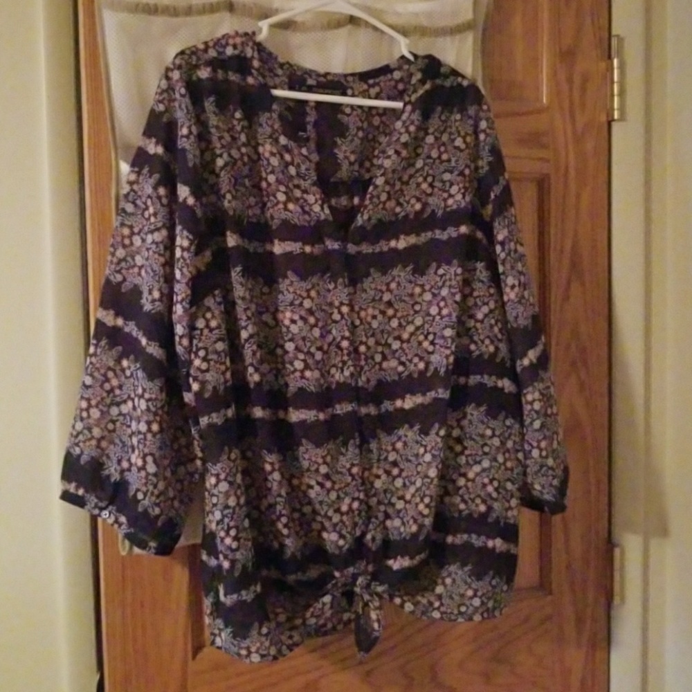 Maurices sheer button up blouse