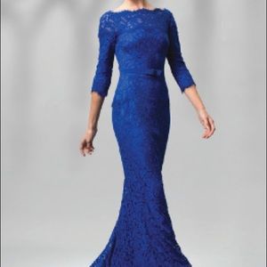Blue lace tadashi shoji gown