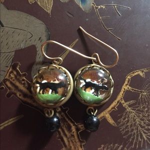 Funky vintage earrings with dogs in em!