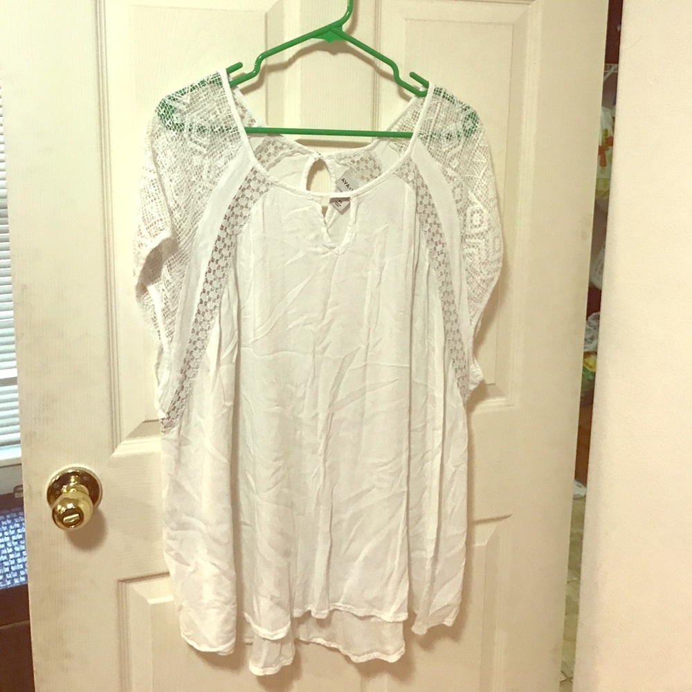 White blouse with beautiful lace top