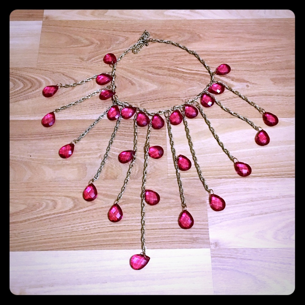 Gorgeous Pink Dangle Statement Necklace