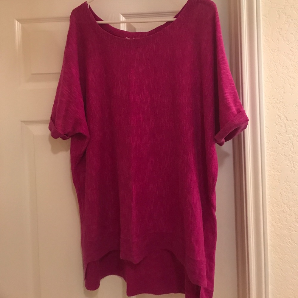 Eileen Fisher Fuchsia Linen/Cotton Top