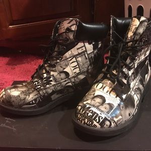 Black and white fashion shoes