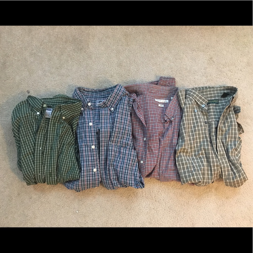 SET OF 4 button down shirts LARGE