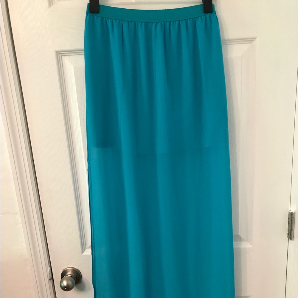 H&M turquoise long summer skirt