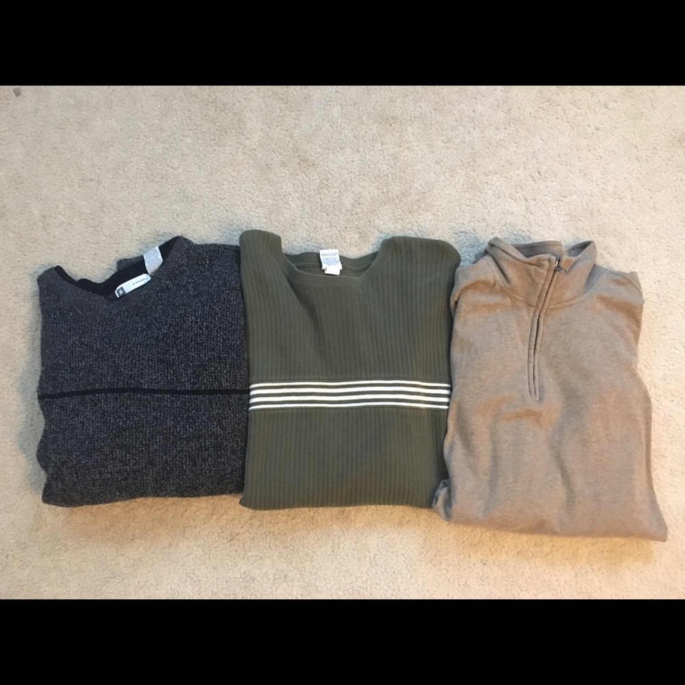 SET OF 3 men's sweaters, one zip up XL