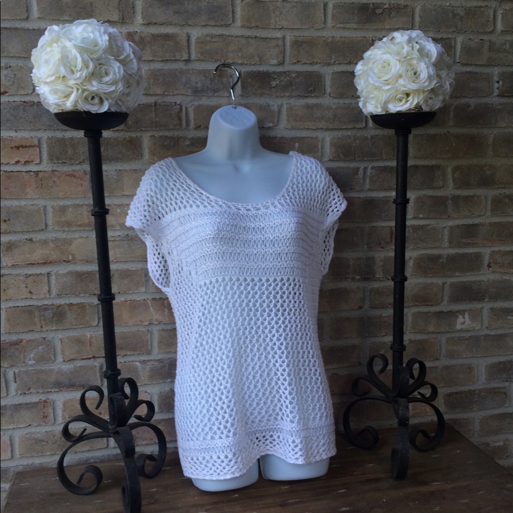 Off -White Knit Summer Cover Up