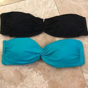 Two Tie Bandeau Bikini Tops