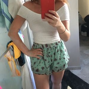 White off the shoulder crop top