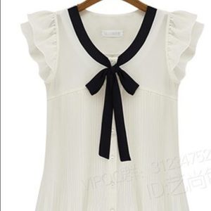 White Ruffle Sleeve Blouse