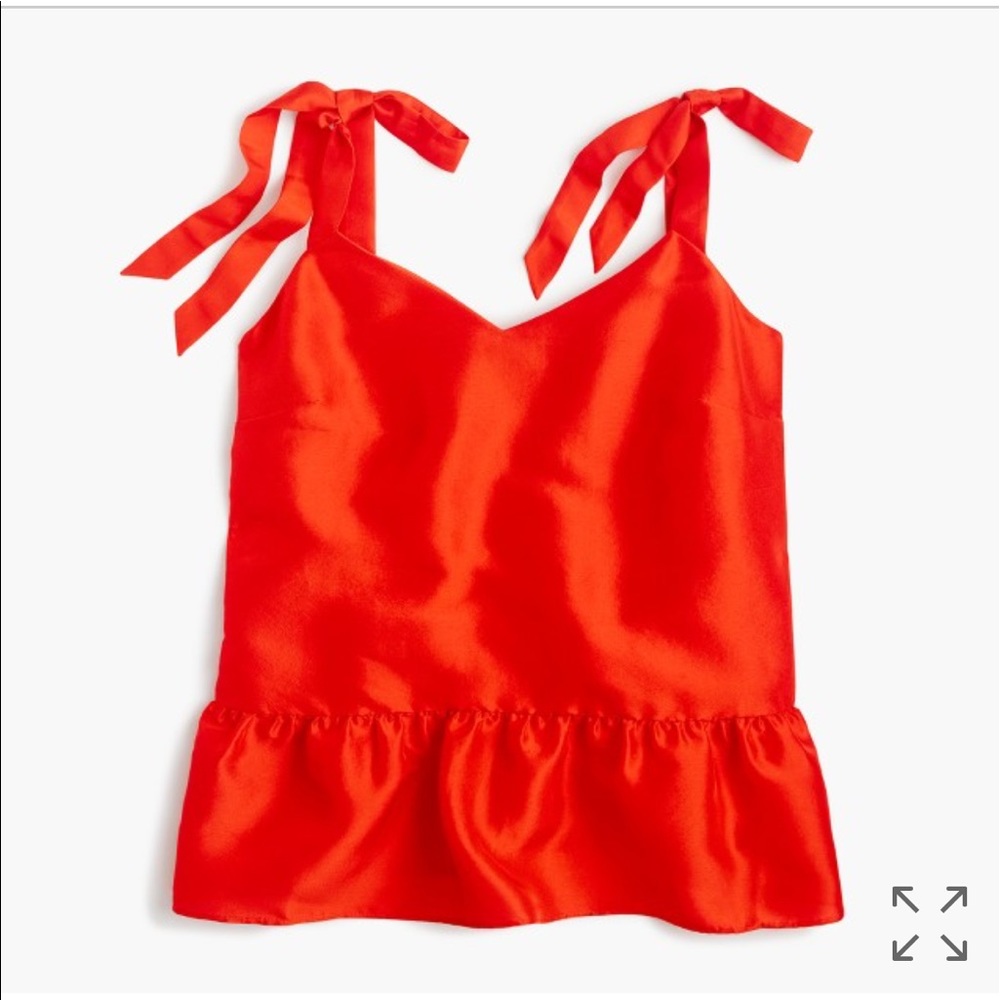 J Crew red silk tie top NWT size 0