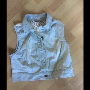 Chicos denim and lace vest