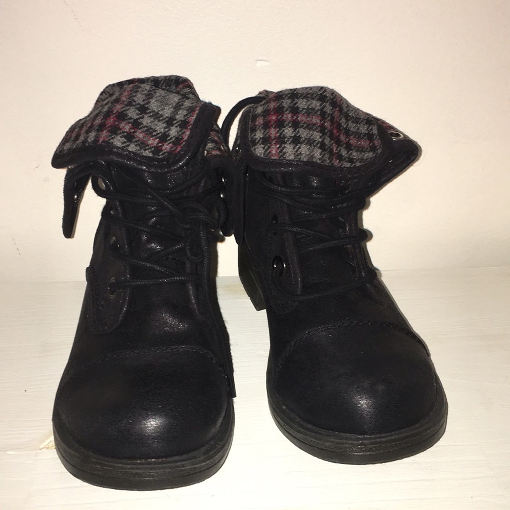 Black combat boots