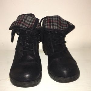 Black combat boots