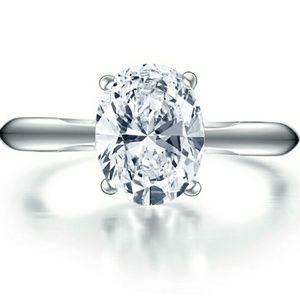 2ct Solitaire Oval Simulated Diamond Engagement