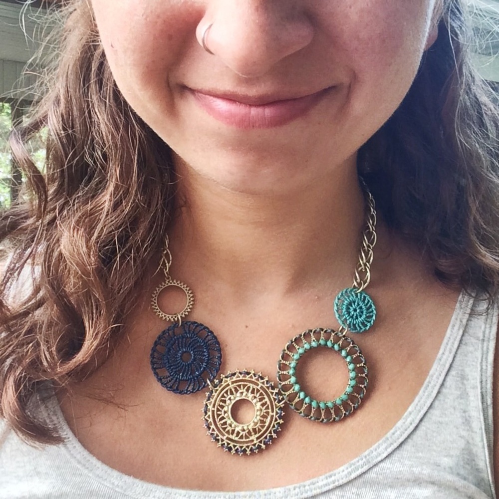 Beautiful, blue statement necklace