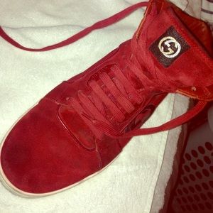 Italy Gucci Red Suede LeatherInterlocking-Gg Snake
