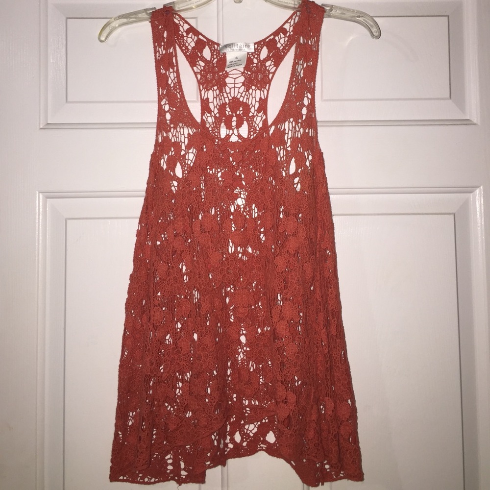 Rustic Orange Crochet Tank