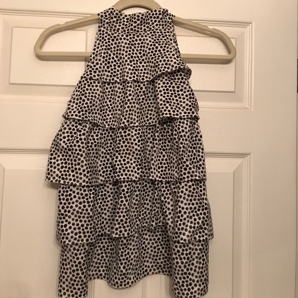 Black and white polka dot blouse, size M
